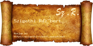 Szigethi Róbert névjegykártya